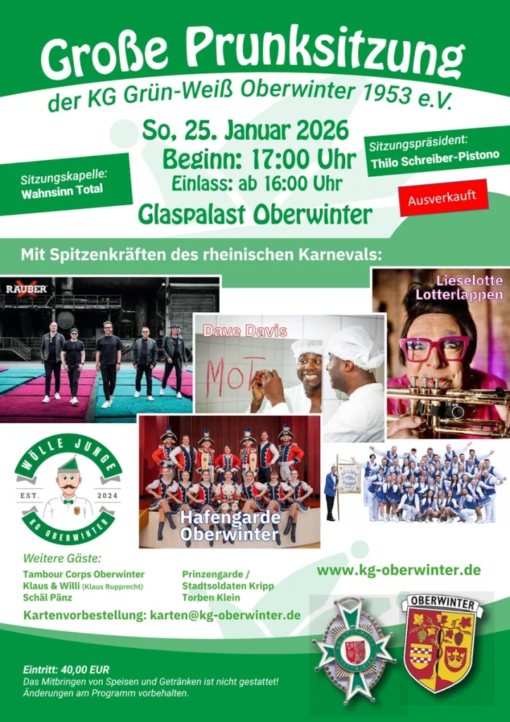 Plakat Prunksitzung 2026 ausverkauft